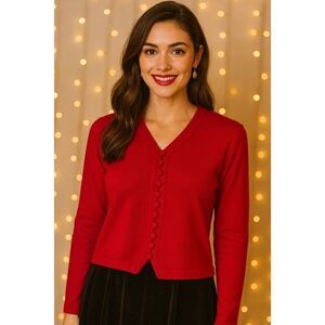 Vintage Appleseed’s Red V-neck Sweater Size L